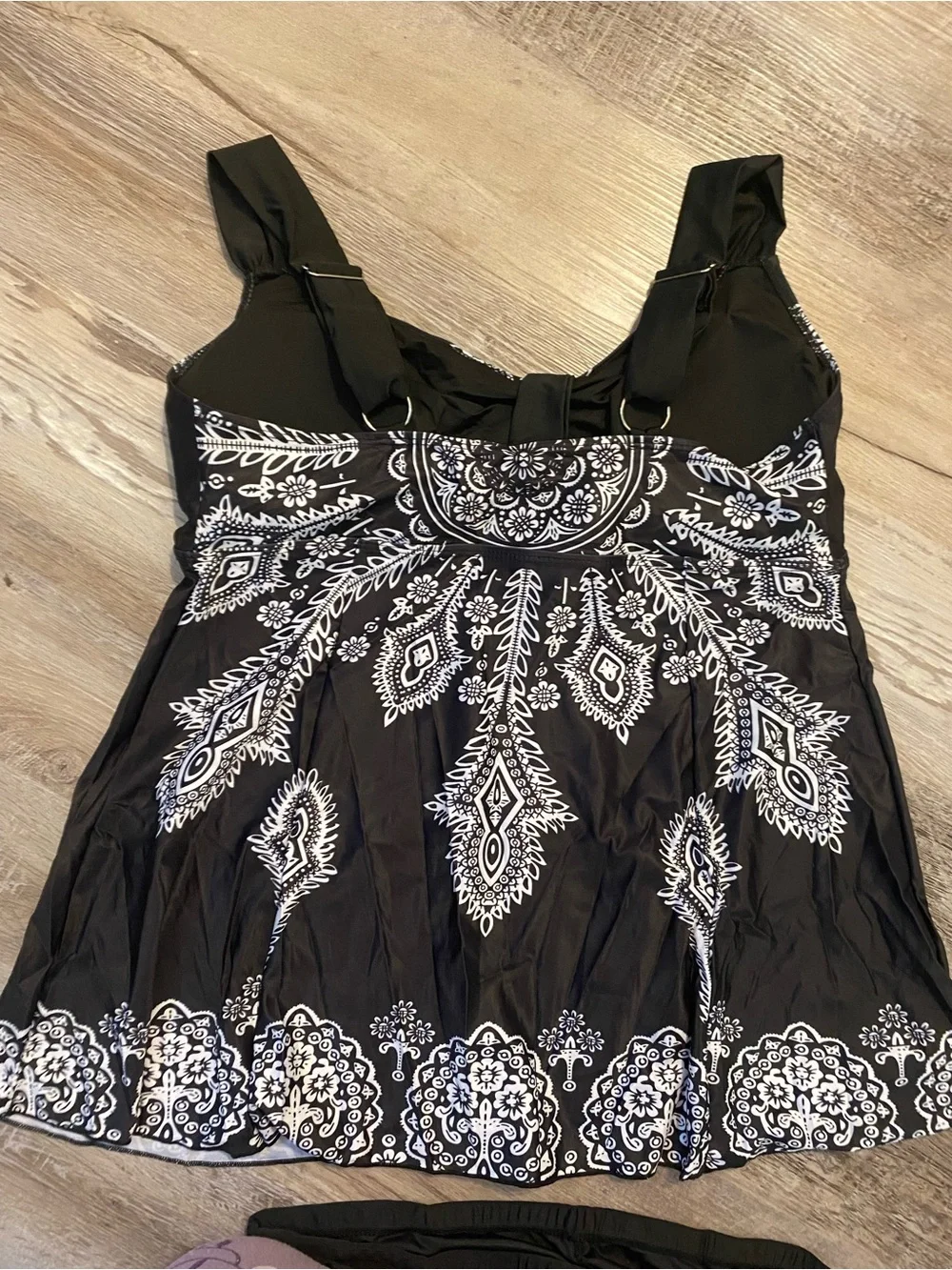 Womens Plus Size 2pc Swimsuit Tankini Swimdress Black & White US Size 20 - Picture 5 of 13